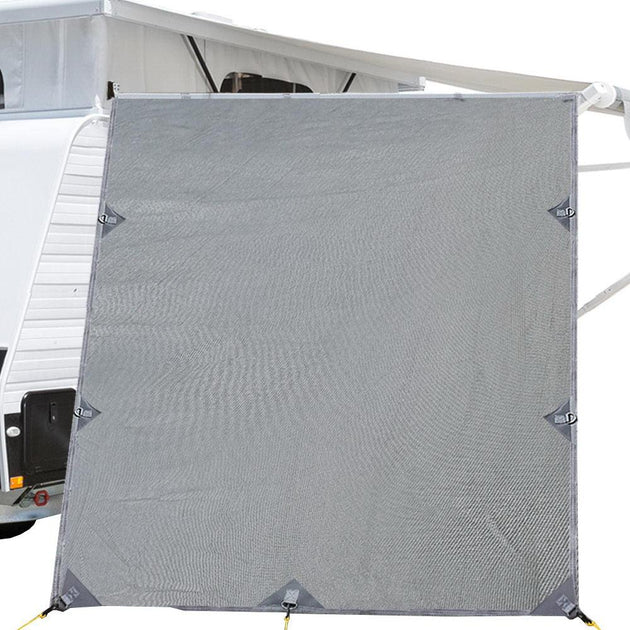 Buy Caravan Privacy Screen Roll Out Awning 2.1x1.8M Sun Shade Pop Top End Wall Grey discounted | Products On Sale Australia