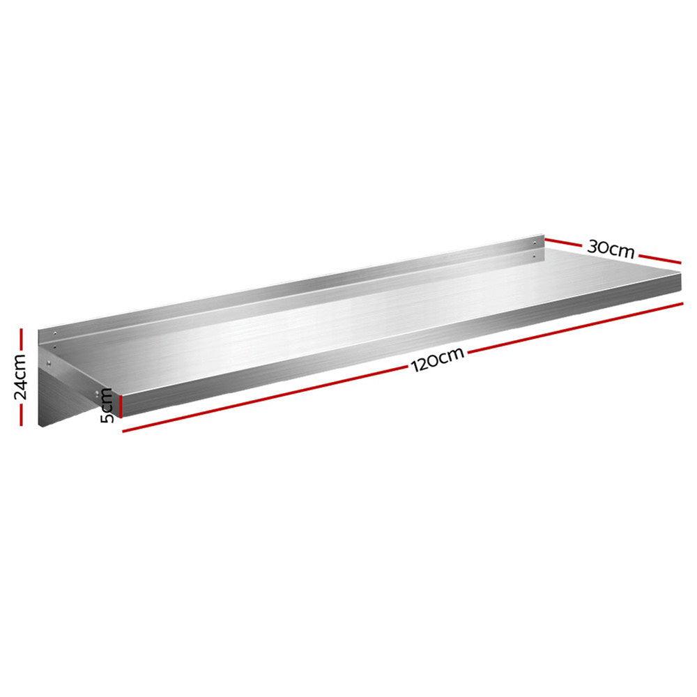 Buy Cefito 1200mm Stainless Steel Kitchen Wall Shelf Mounted Rack discounted | Products On Sale Australia