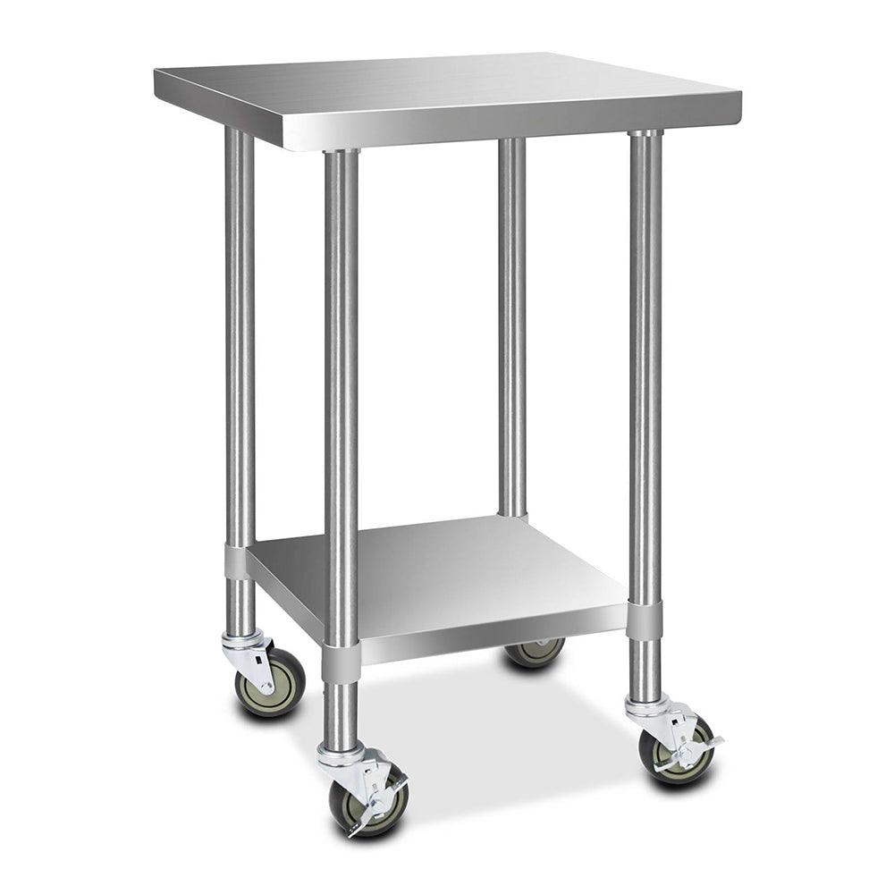 Buy Cefito 610x610mm Stainless Steel Kitchen Bench with Wheels 430 discounted | Products On Sale Australia