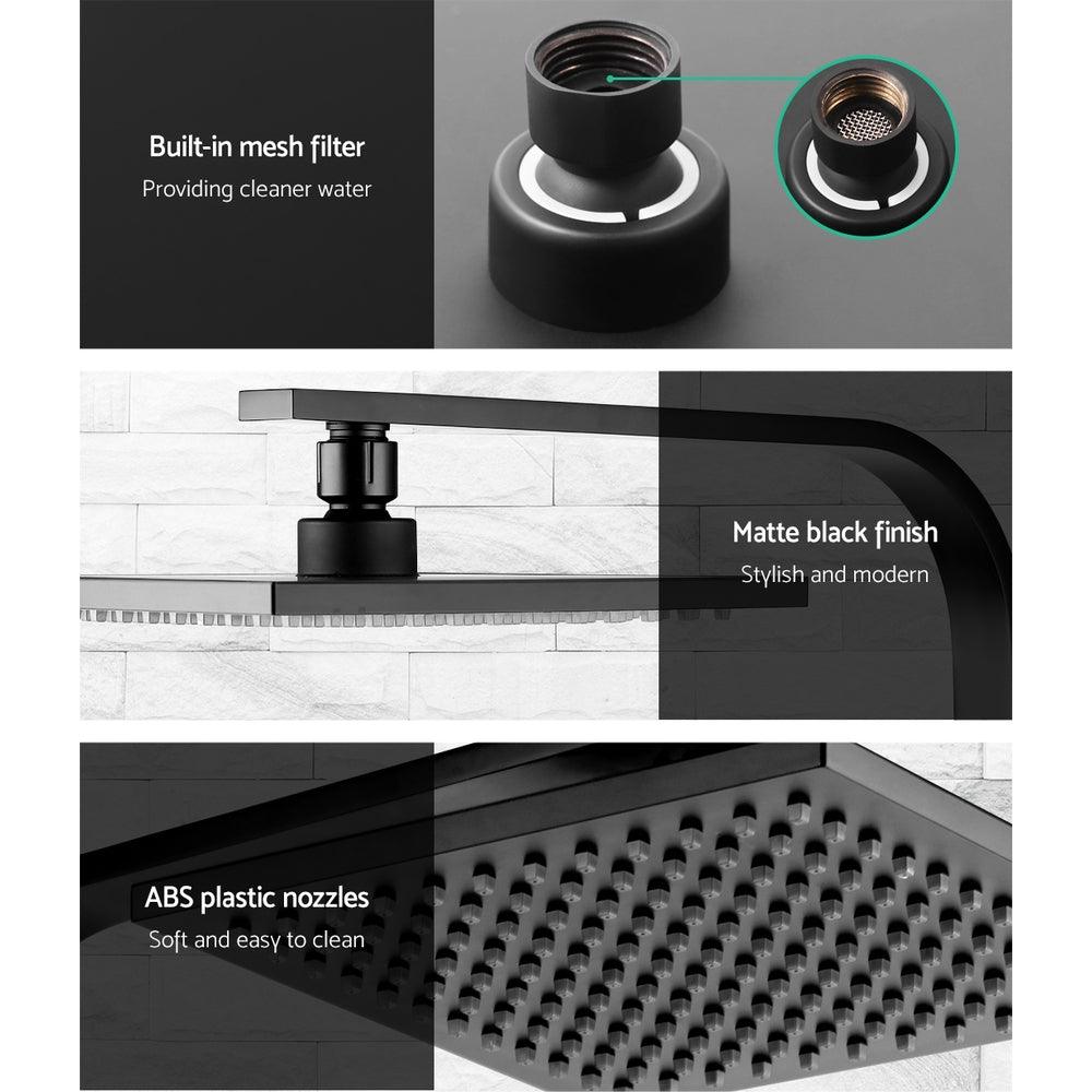 Buy Cefito 8'' Rain Shower Head Wall Arm Square High Pressure Black discounted | Products On Sale Australia