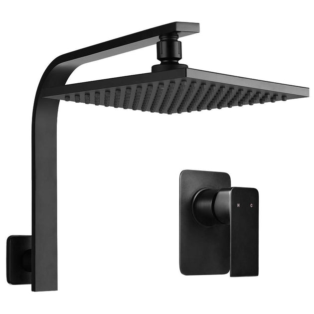 Buy Cefito 8'' Rain Shower Head Wall Arm Square High Pressure Mixer Tap Black discounted | Products On Sale Australia