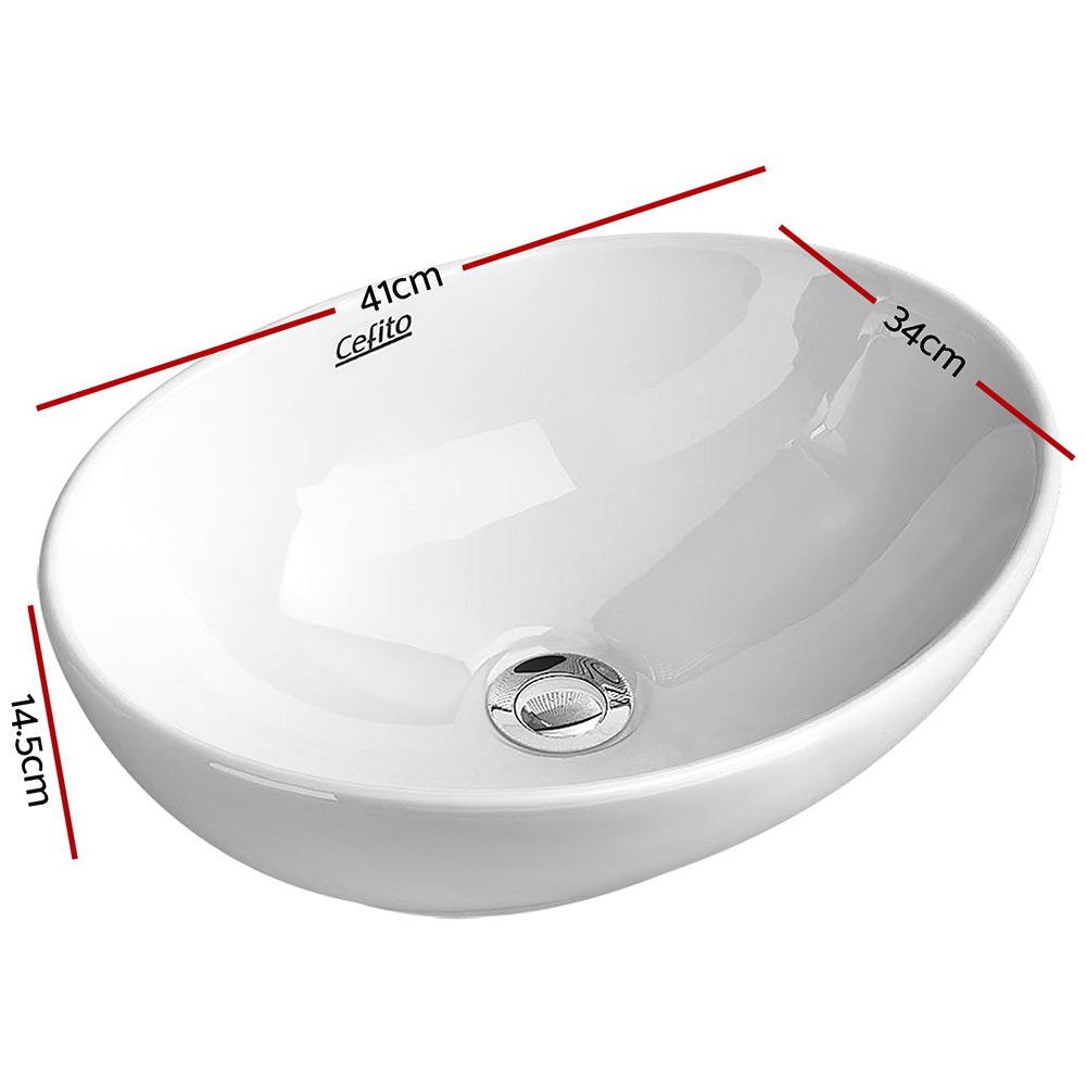 Buy Cefito Bathroom Basin Ceramic Vanity Sink Hand Wash Bowl 41x34cm discounted | Products On Sale Australia