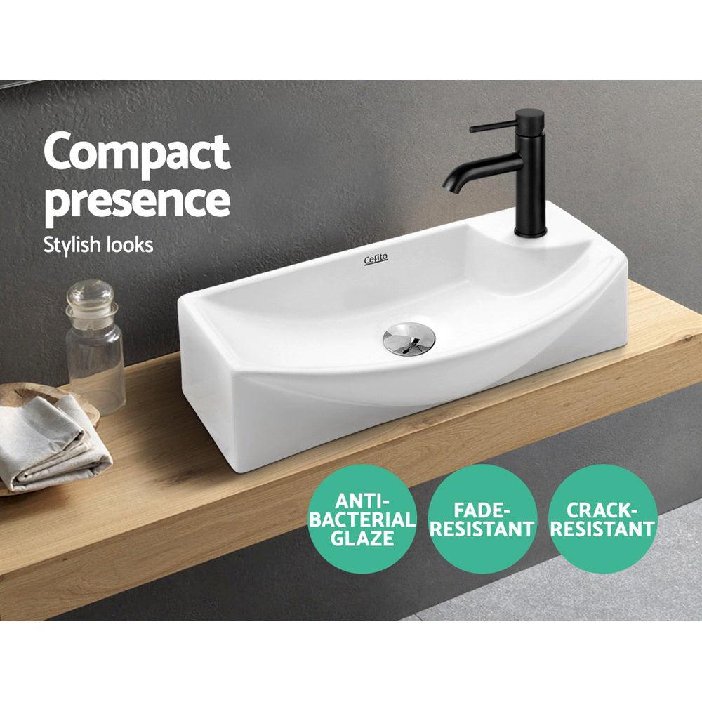 Buy Cefito Bathroom Basin Ceramic Vanity Sink Hand Wash Bowl 45x23cm discounted | Products On Sale Australia