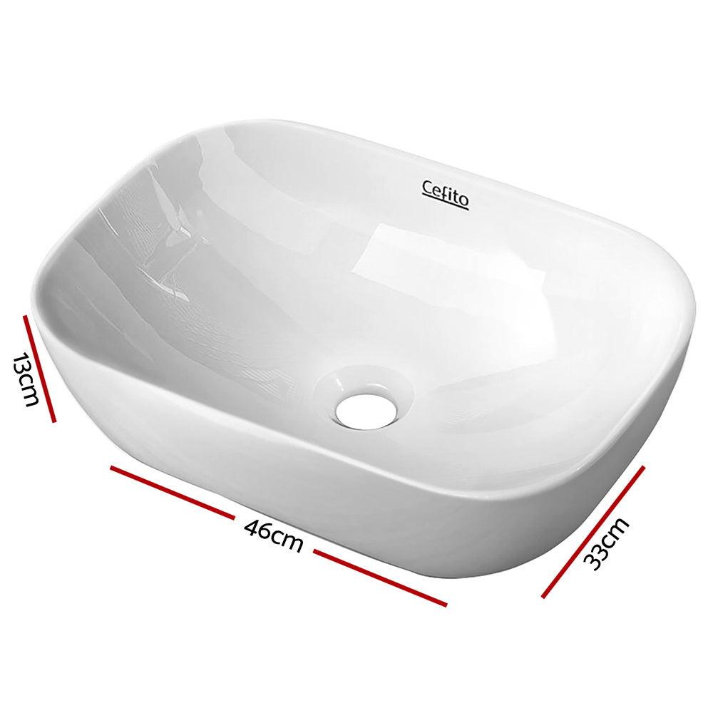 Buy Cefito Bathroom Basin Ceramic Vanity Sink Hand Wash Bowl 46x33cm discounted | Products On Sale Australia