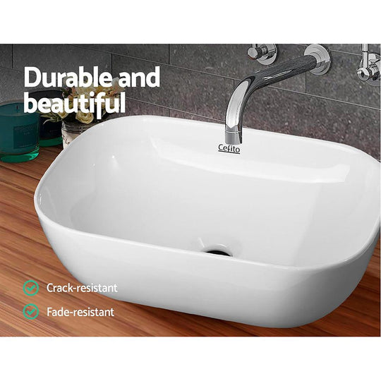 Buy Cefito Bathroom Basin Ceramic Vanity Sink Hand Wash Bowl 46x33cm discounted | Products On Sale Australia