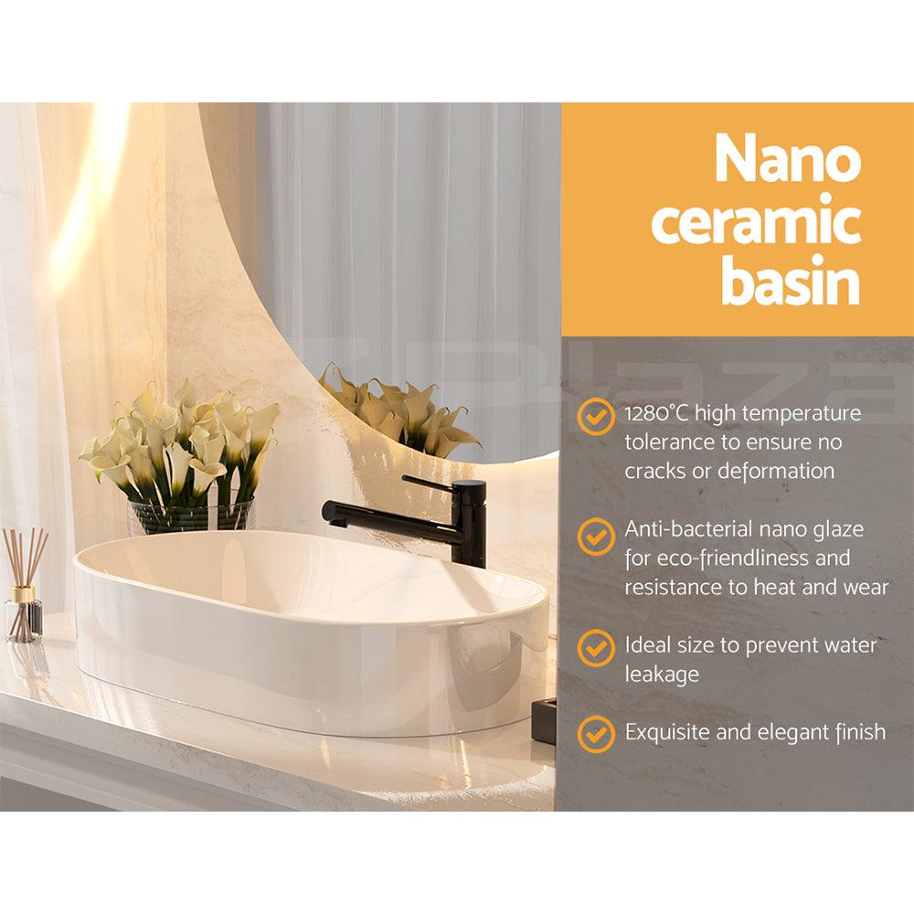 Buy Cefito Bathroom Basin Ceramic Vanity Sink Hand Wash Bowl 53x28cm discounted | Products On Sale Australia