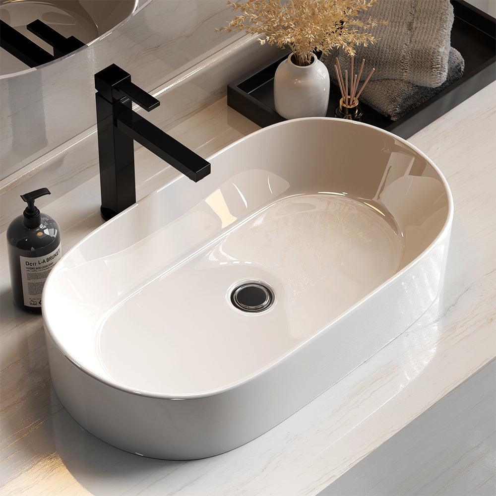 Buy Cefito Bathroom Basin Ceramic Vanity Sink Hand Wash Bowl 53x28cm discounted | Products On Sale Australia