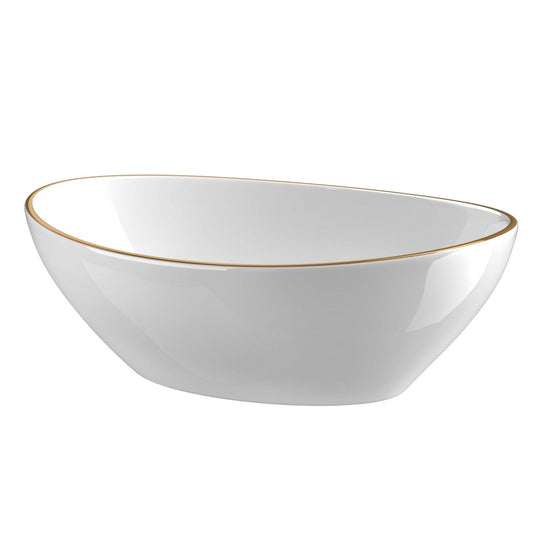 Buy Cefito Bathroom Basin Ceramic Vanity Sink Hand Wash Bowl Gold Line 41x34cm discounted | Products On Sale Australia