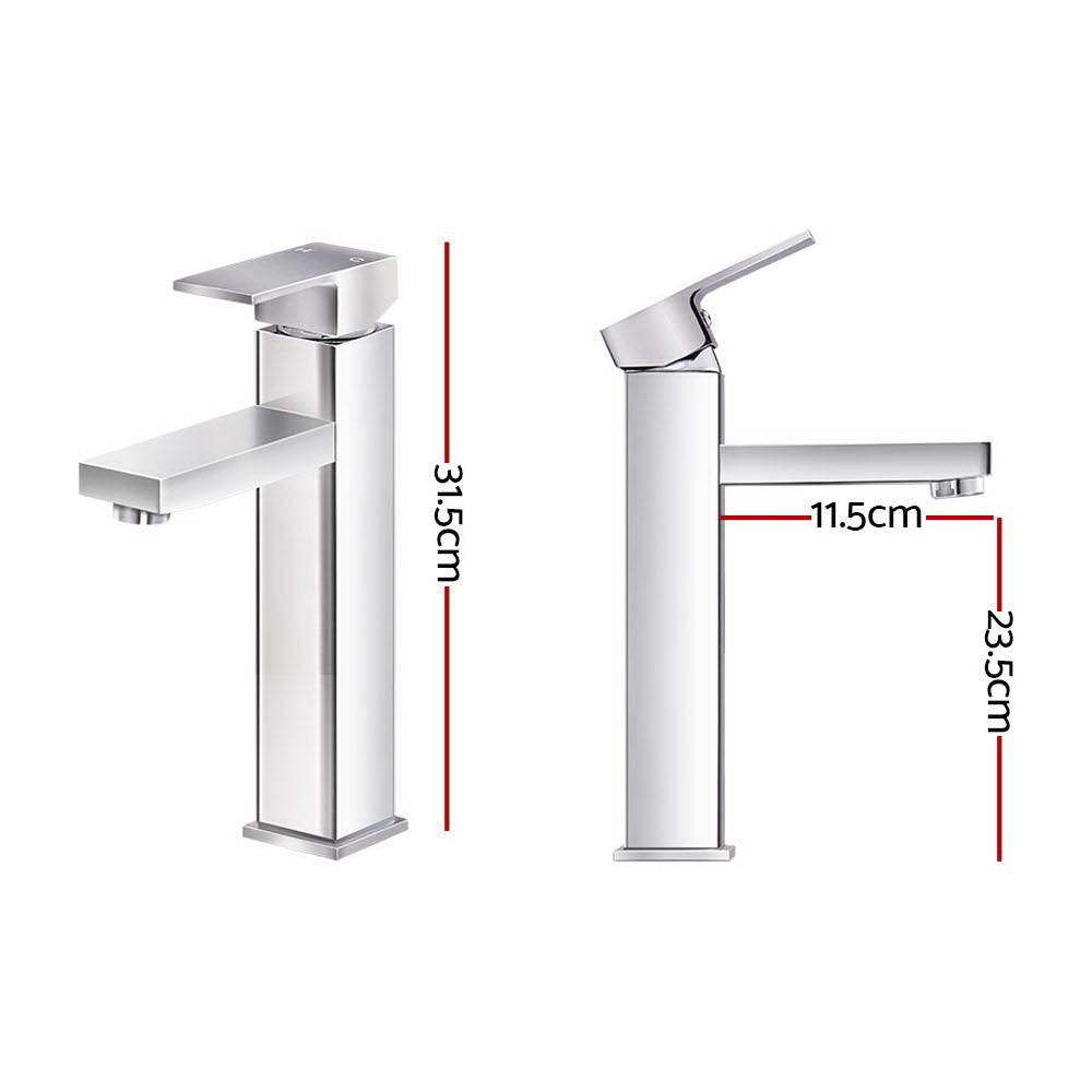 Buy Cefito Bathroom Basin Mixer Tap Square Tall Faucet Vanity Laundry Chrome discounted | Products On Sale Australia