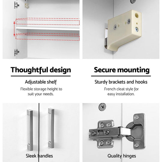 Buy Cefito Bathroom Storage Cabinets 900mm Wall Mounted Medicine Cabinet Cupboard discounted | Products On Sale Australia