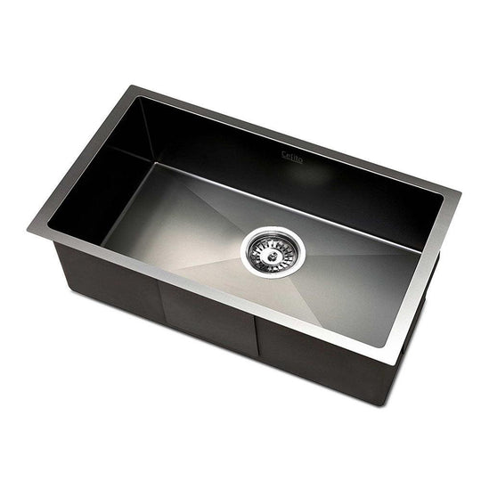 Buy Cefito Kitchen Sink 45X30CM Stainless Steel Basin Single Bowl Laundry Black discounted | Products On Sale Australia