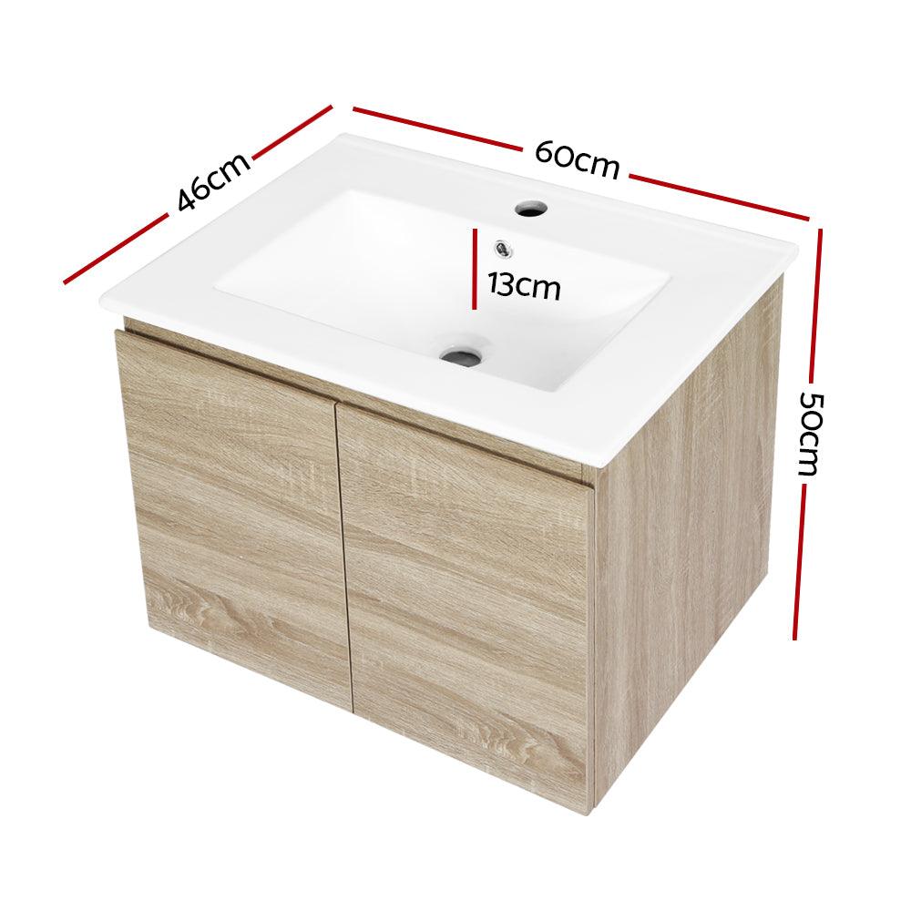 Buy Cefito Vanity Unit 600mm with Basin Oak discounted | Products On Sale Australia