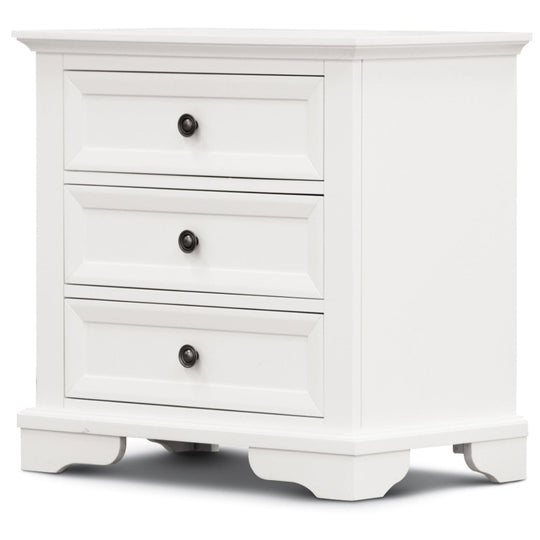 Buy Celosia Bedside Table 3 Drawers Storage Cabinet Nightstand End Tables - White discounted | Products On Sale Australia