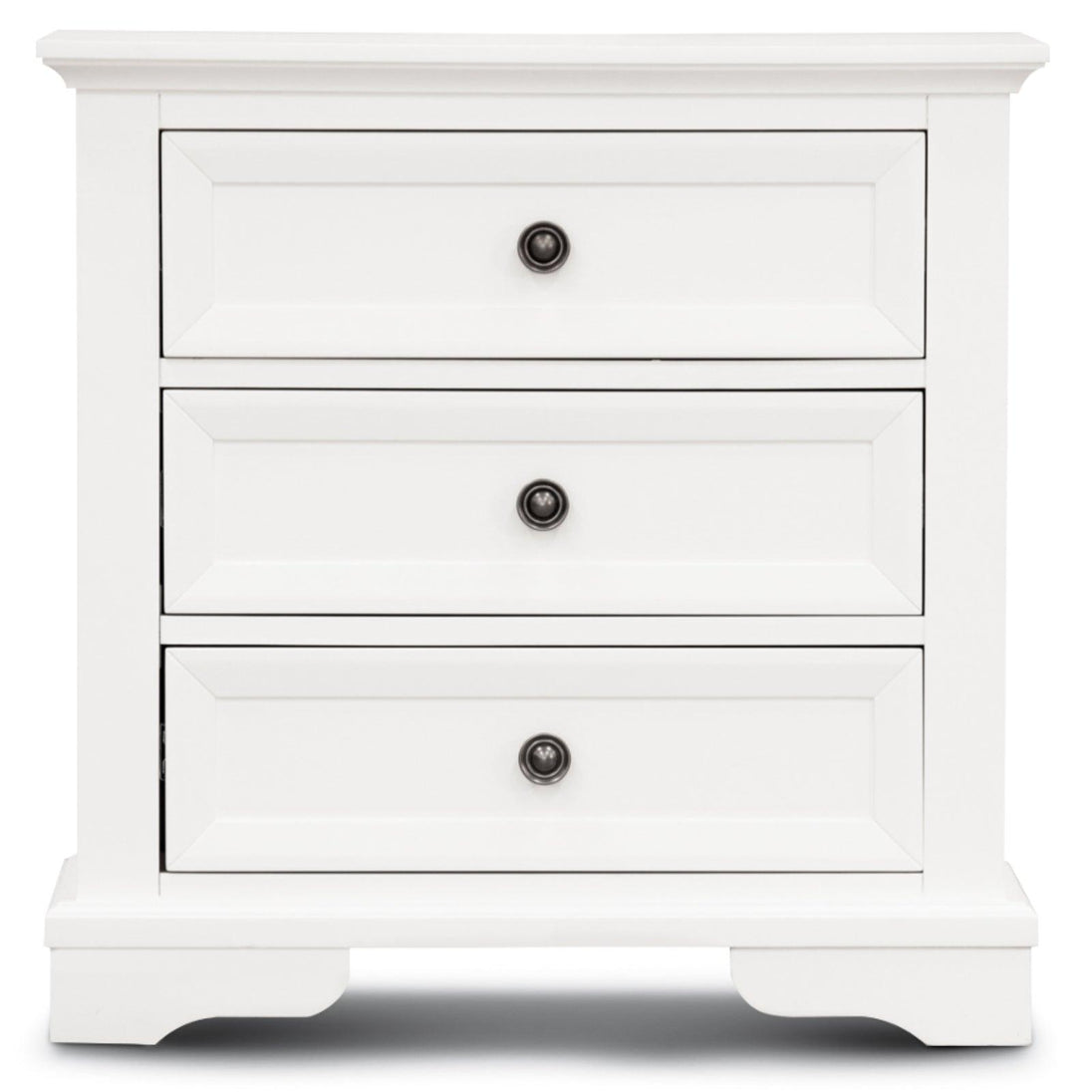 Buy Celosia Bedside Table Set of 2pcs - 3 Drawers Storage Cabinet Nightstand - White discounted | Products On Sale Australia