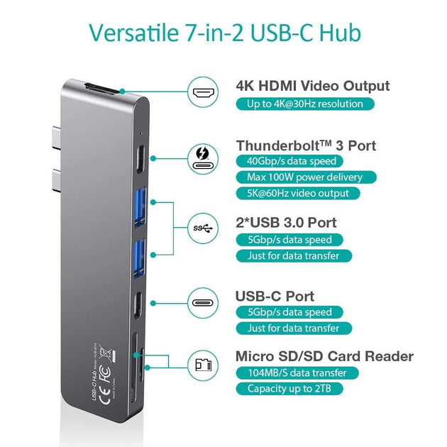 Buy CHOETECH HUB-M14 USB-C 7 in 1 Expand Docking Station Hub for MacBook Pro discounted | Products On Sale Australia