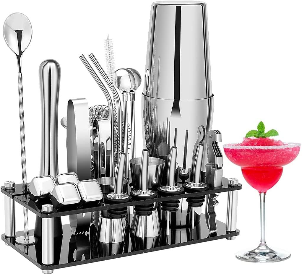 Buy Cocktail Shaker Set Boston 23-Piece Stainless Steel and Professional Bar Tools for Drink Mixing discounted | Products On Sale Australia