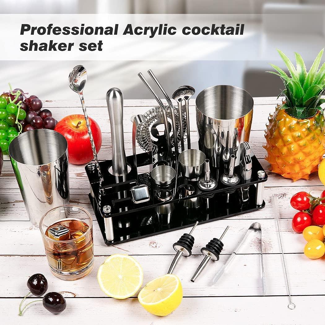 Buy Cocktail Shaker Set Boston 23-Piece Stainless Steel and Professional Bar Tools for Drink Mixing discounted | Products On Sale Australia