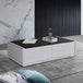 Buy Coffee Table High Gloss Finish MDF Black & White Colour with 2 Drawers Storage discounted | Products On Sale Australia