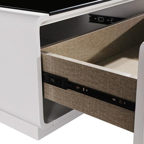 Buy Coffee Table High Gloss Finish MDF Black & White Colour with 2 Drawers Storage discounted | Products On Sale Australia