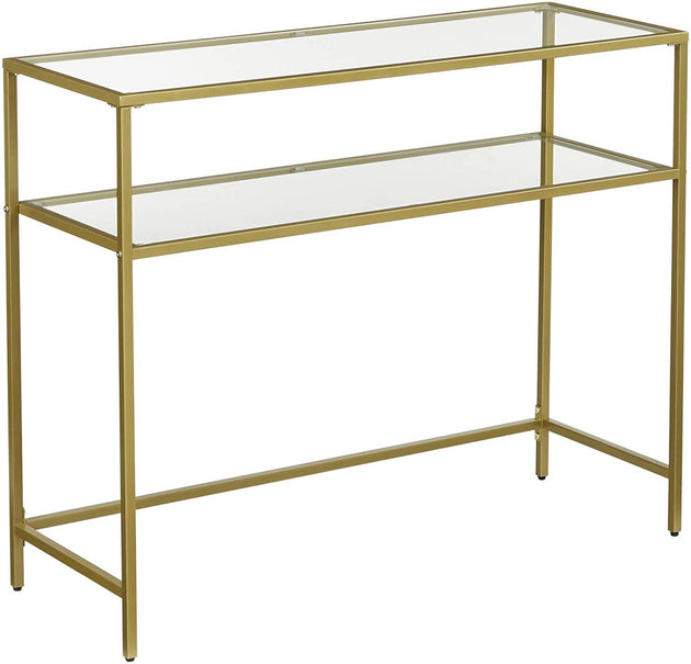 Buy Console Table Metal Frame with 2 Shelves Adjustable Feet discounted | Products On Sale Australia