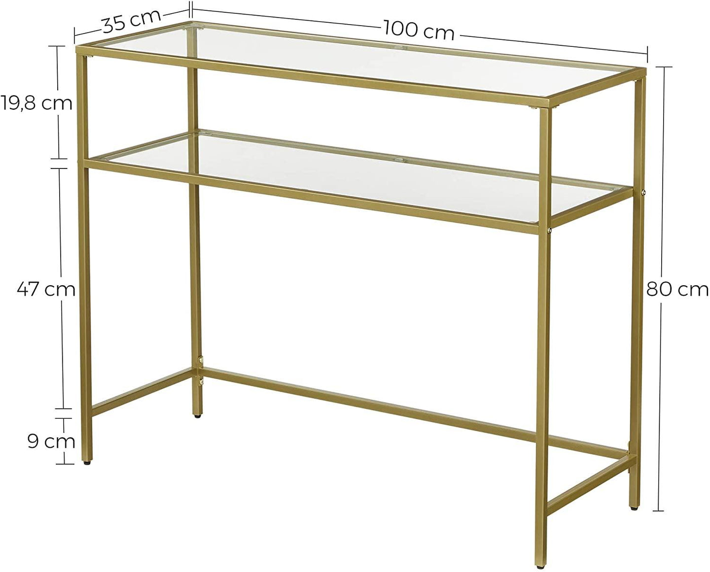 Buy Console Table Metal Frame with 2 Shelves Adjustable Feet discounted | Products On Sale Australia