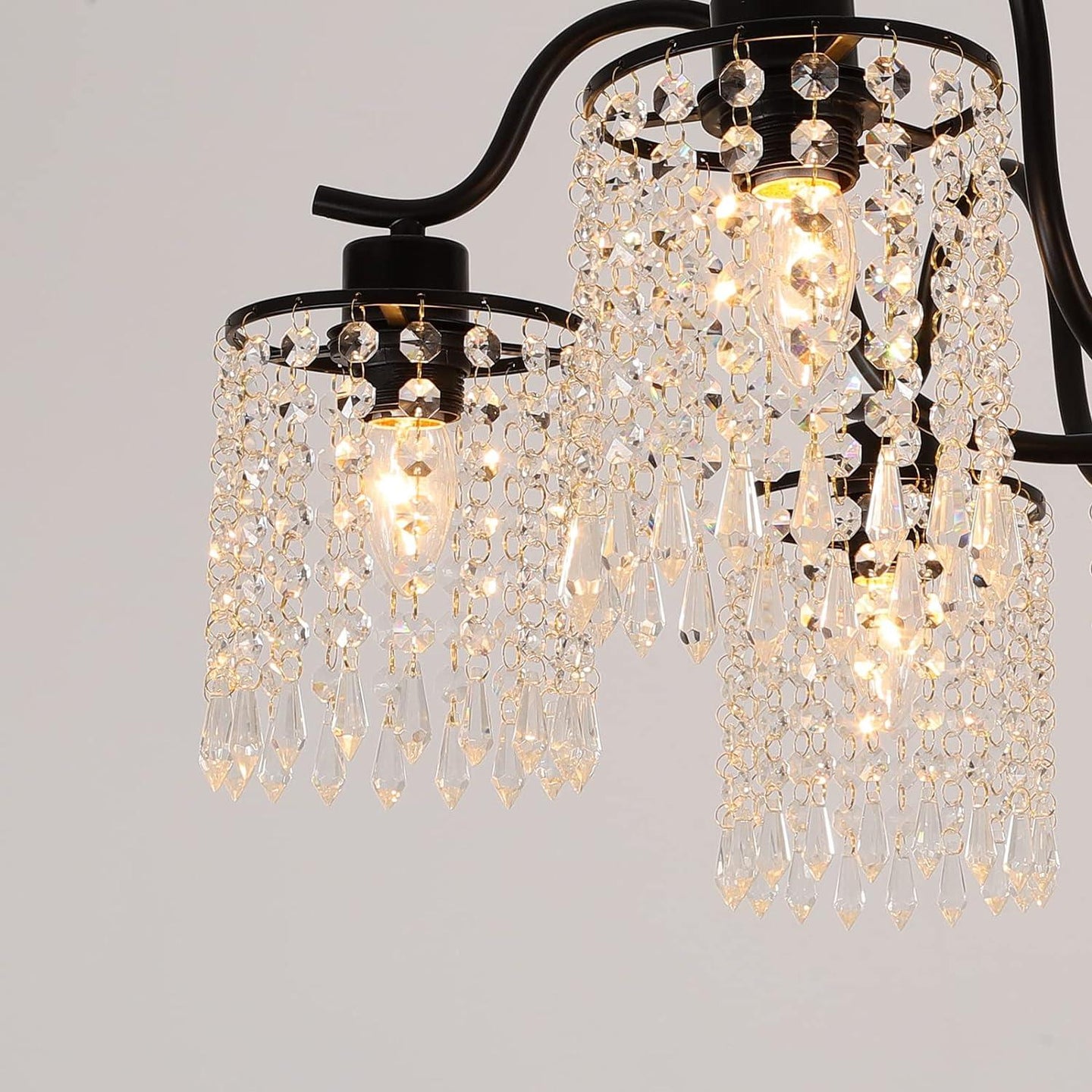 Buy Crystal Chandelier Industrial Farmhouse, Black discounted | Products On Sale Australia