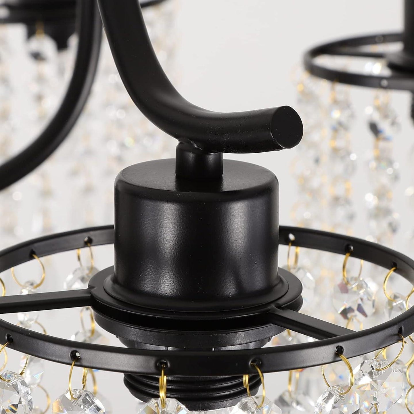 Buy Crystal Chandelier Industrial Farmhouse, Black discounted | Products On Sale Australia