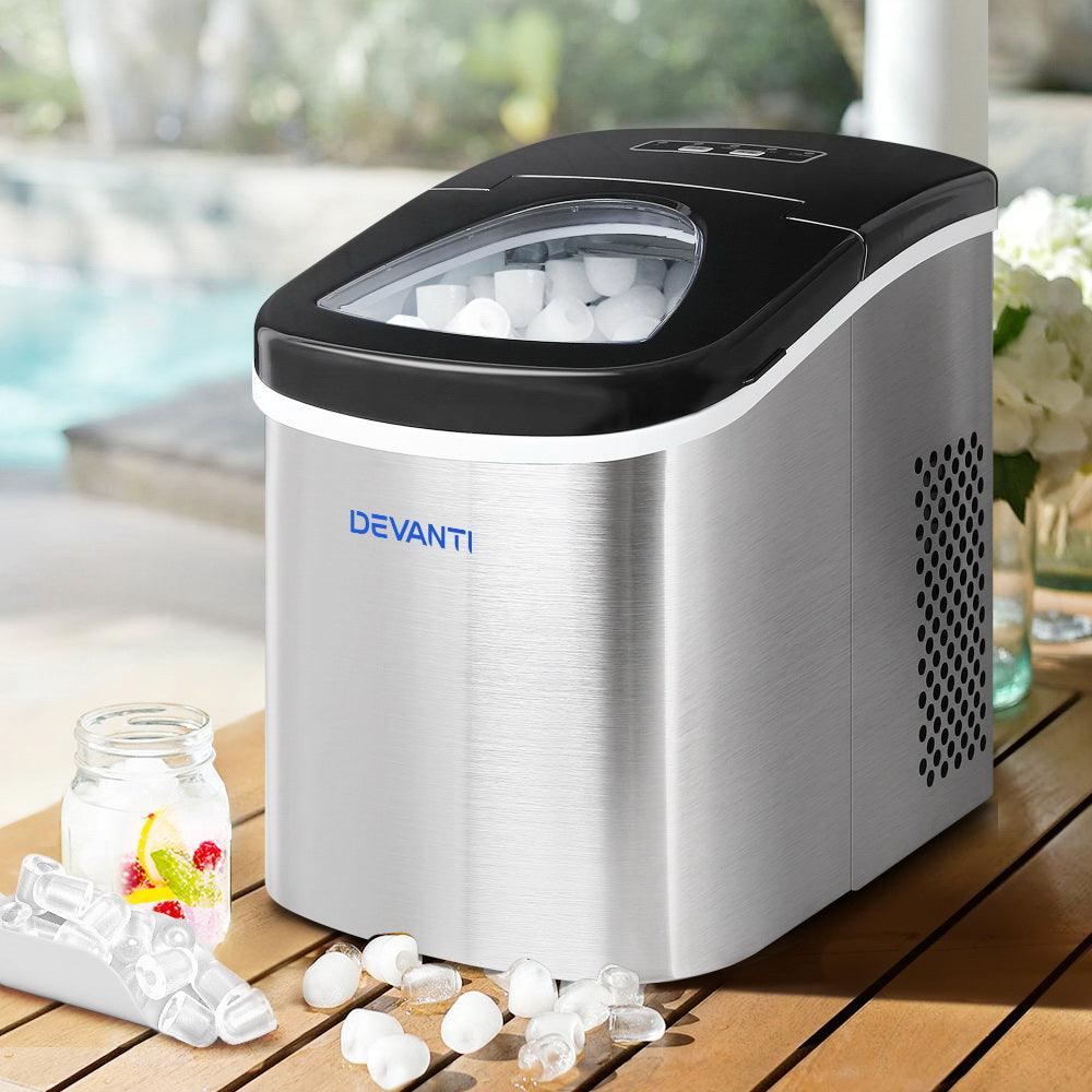 Buy Devanti 2.4L Stainless Steel Portable Ice Cube Maker discounted | Products On Sale Australia