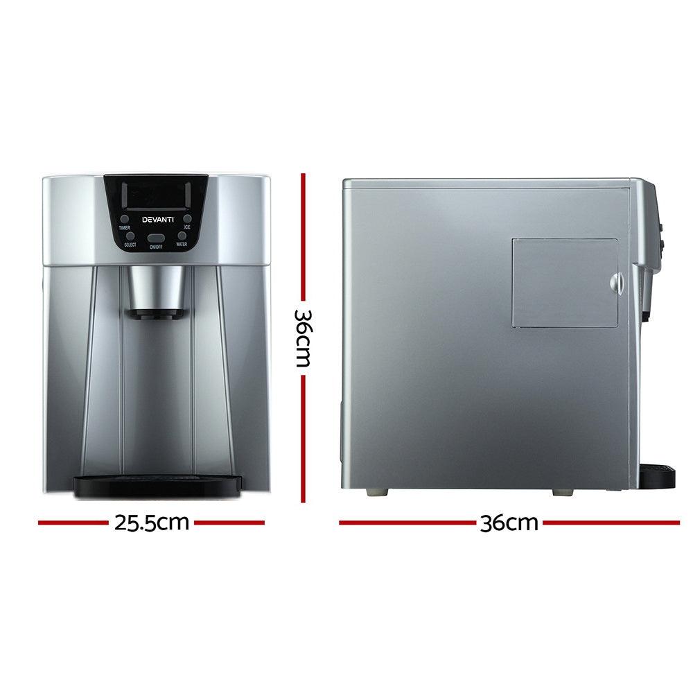 Buy Devanti 2L Portable Ice Cuber Maker & Water Dispenser - Silver discounted | Products On Sale Australia