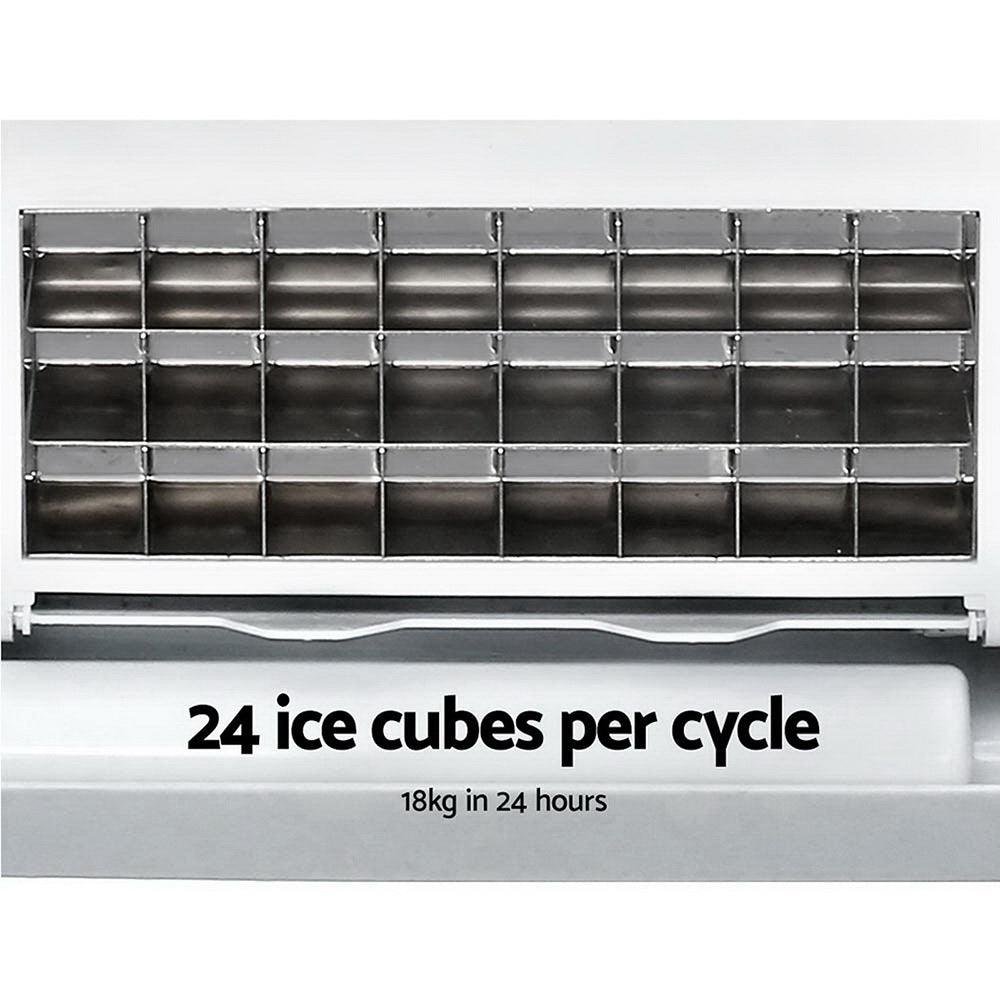 Buy DEVANTi 3.2L Portable Ice Cube Maker Cold Commercial Machine Stainless Steel discounted | Products On Sale Australia