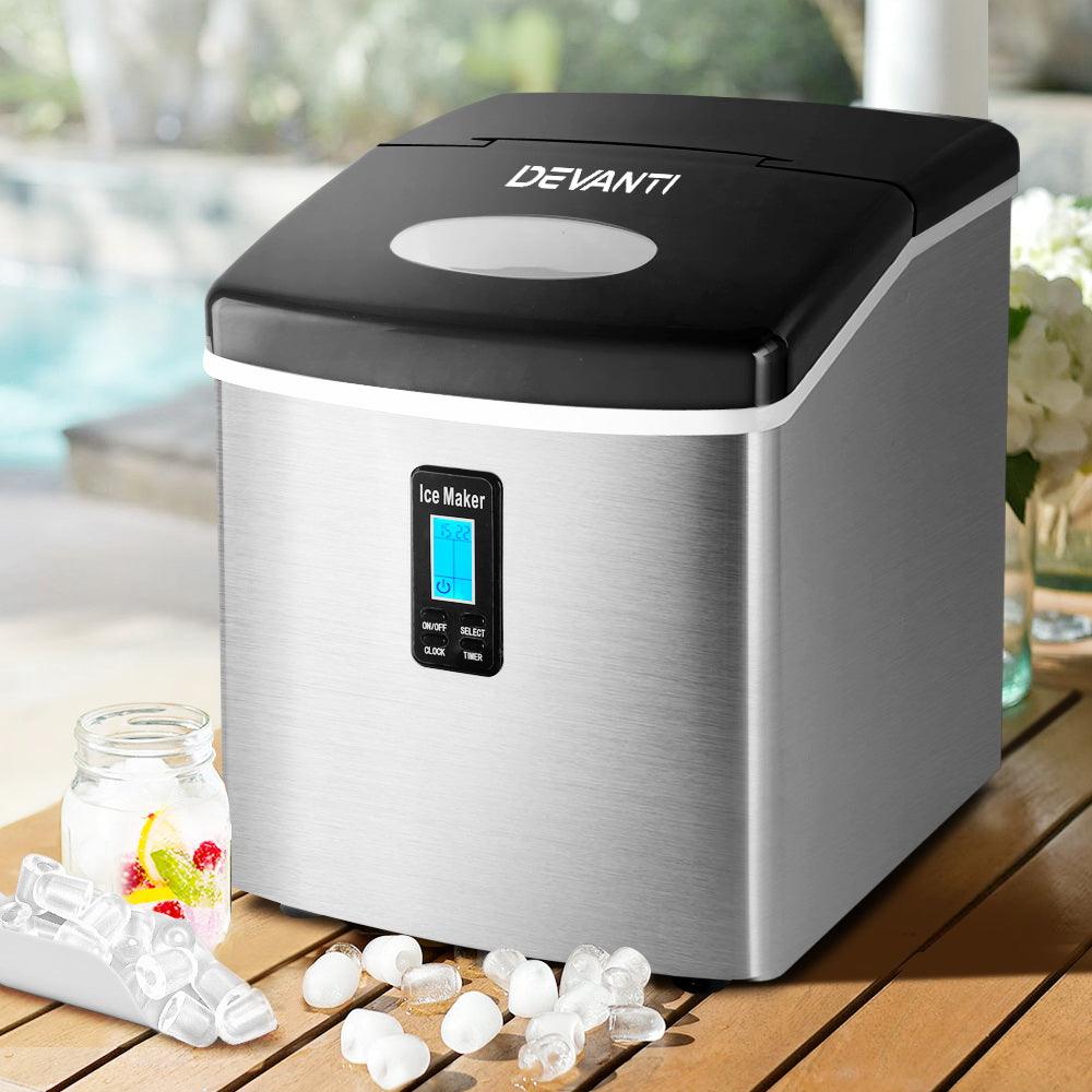 Buy Devanti 3.2L Stainless Steel Portable Ice Cube Maker discounted | Products On Sale Australia