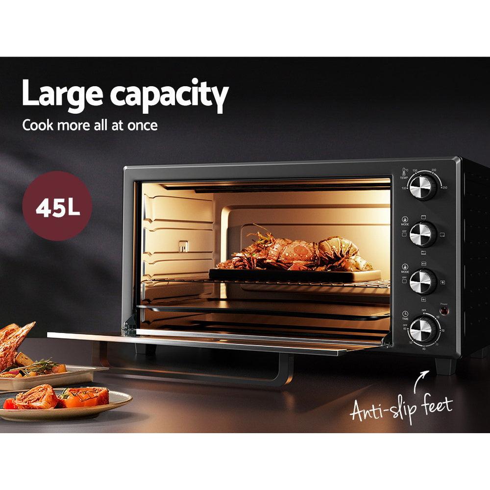 Buy Devanti 45L Convection Oven Electric Fryer Ovens 1800W discounted | Products On Sale Australia