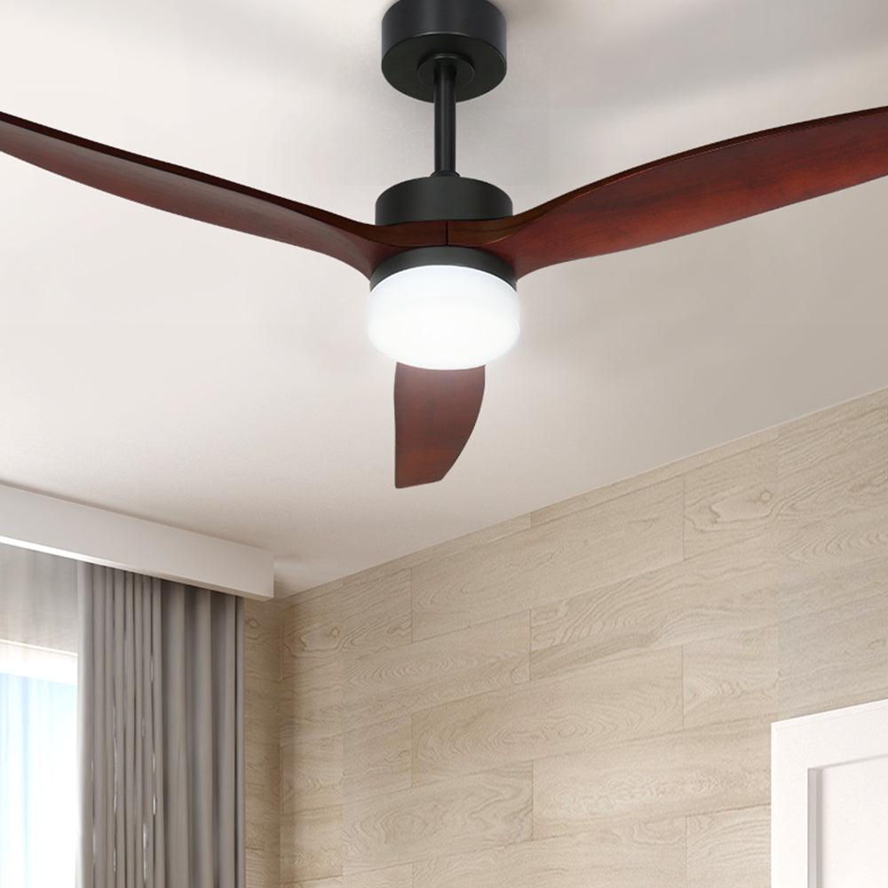 Buy Devanti 52'' Ceiling Fan AC Motor 3 Blades w/Light - Dark Wood discounted | Products On Sale Australia