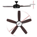 Buy Devanti 52'' Ceiling Fan AC Motor 5 Blades w/Light - Dark Wood discounted | Products On Sale Australia