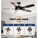 Buy Devanti 52'' Ceiling Fan AC Motor 5 Blades w/Light - Dark Wood discounted | Products On Sale Australia