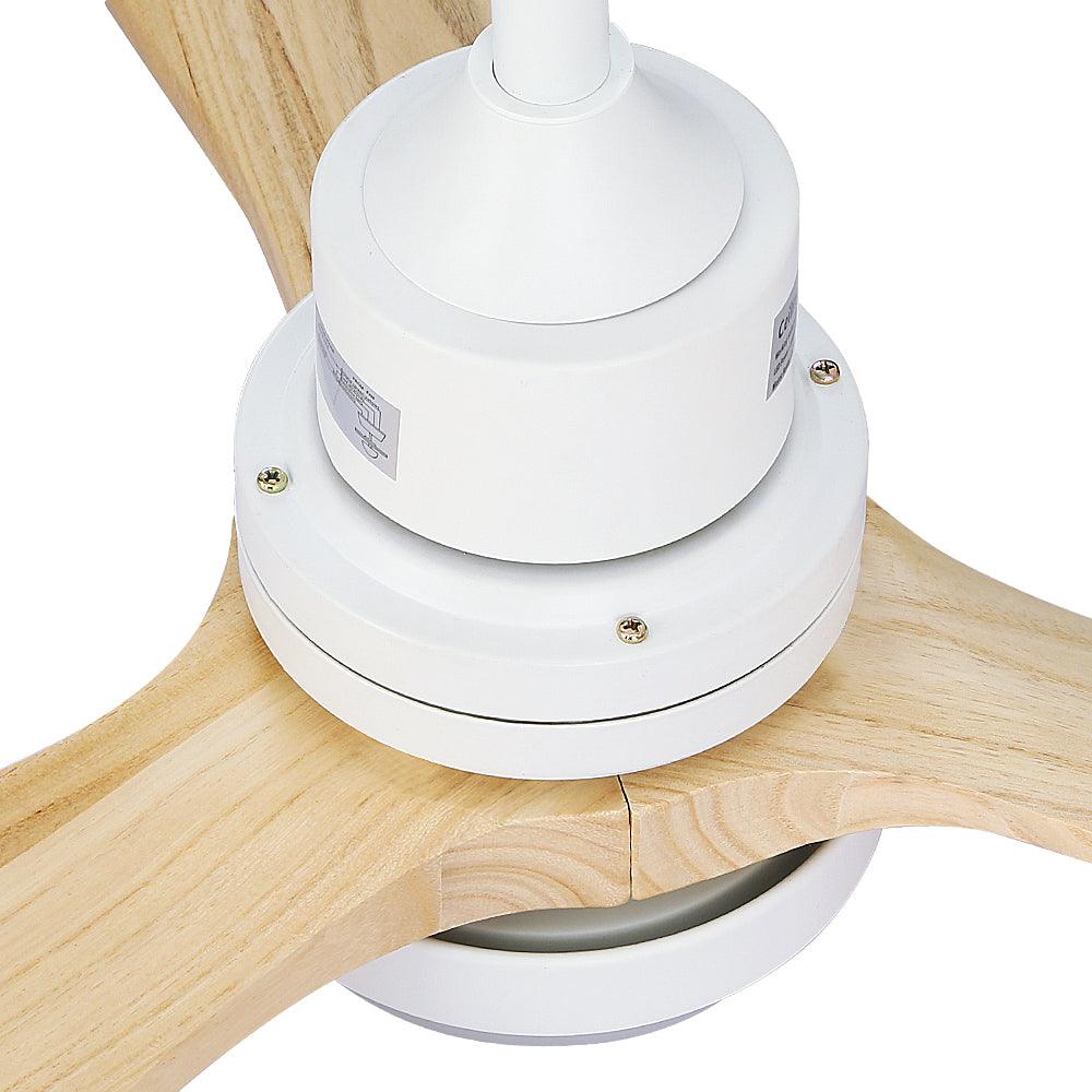 Buy Devanti 52'' Ceiling Fan AC Motor LED Light Remote - Light Wood discounted | Products On Sale Australia