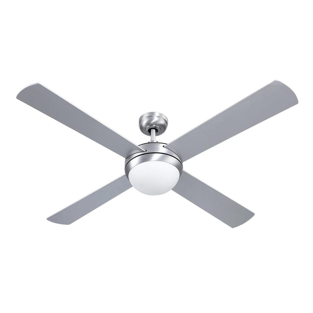 Buy Devanti 52'' Ceiling Fan AC Motor w/Light w/Remote - Silver discounted | Products On Sale Australia