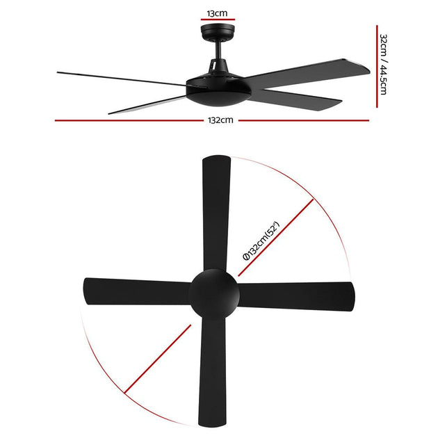 Buy Devanti 52'' Ceiling Fan w/Remote - Black discounted | Products On Sale Australia