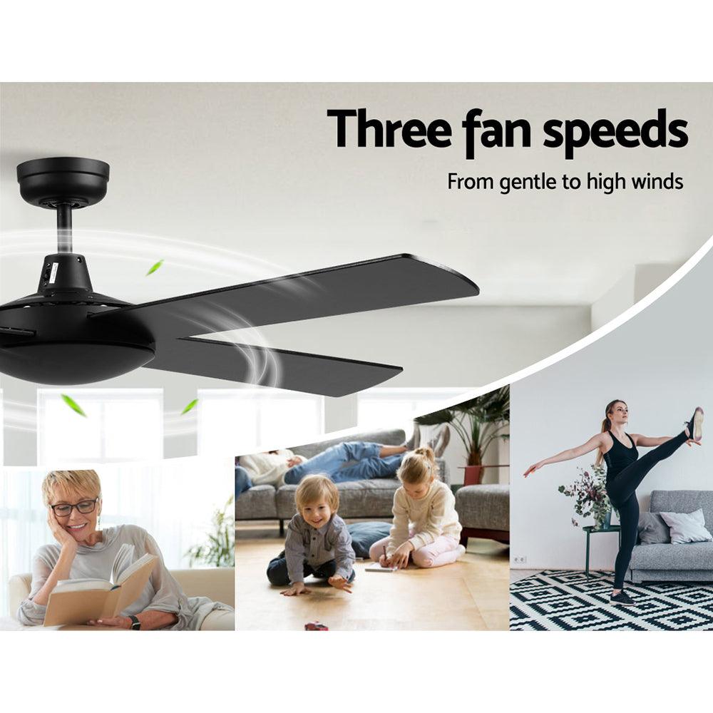 Buy Devanti 52'' Ceiling Fan w/Remote - Black discounted | Products On Sale Australia