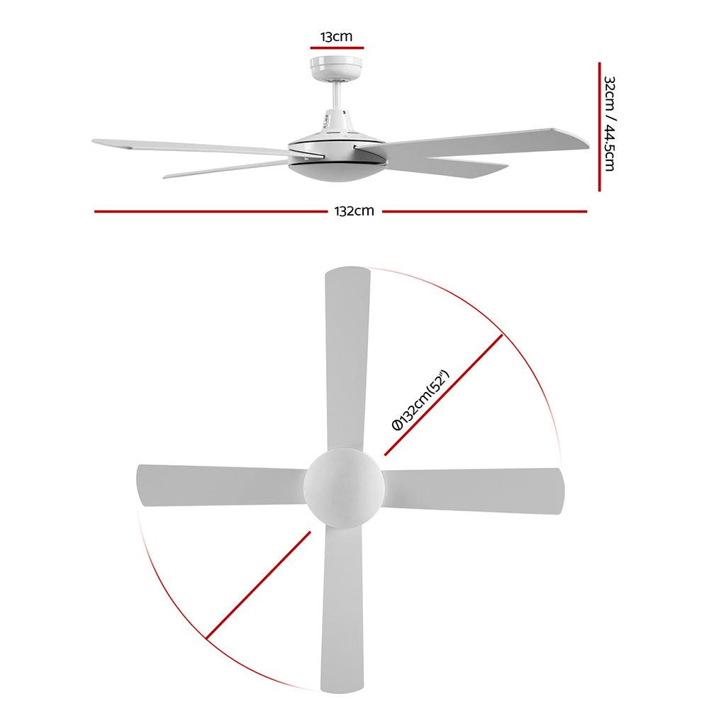 Buy Devanti 52'' Ceiling Fan w/Remote - White discounted | Products On Sale Australia