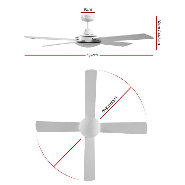 Buy Devanti 52'' Ceiling Fan w/Remote - White discounted | Products On Sale Australia