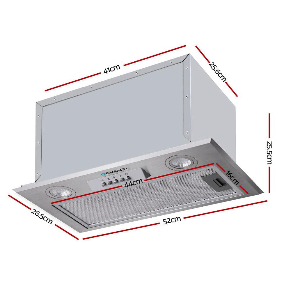 Buy Devanti 520mm Range Hood 52cm Rangehood Stainless Steel discounted | Products On Sale Australia