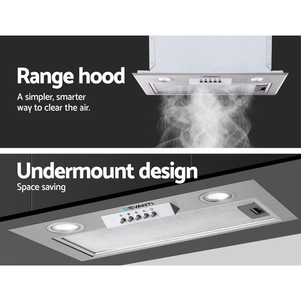 Buy Devanti 520mm Range Hood 52cm Rangehood Stainless Steel discounted | Products On Sale Australia