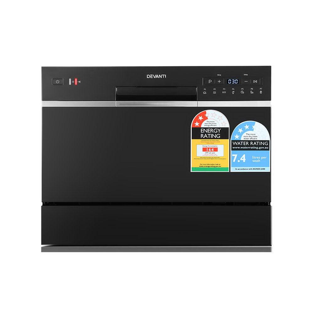 Buy Devanti 6 Place Settings Benchtop Dishwasher Black discounted | Products On Sale Australia