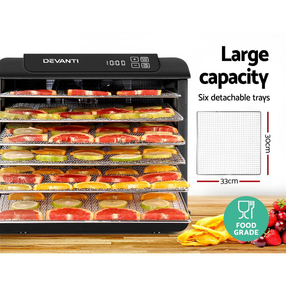 Buy Devanti 6 Trays Food Dehydrator Stainless Steel Tray discounted | Products On Sale Australia