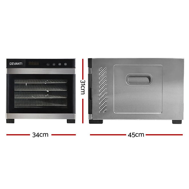 Buy Devanti 6 Trays Food Dehydrator Stainless Steel Tray discounted | Products On Sale Australia