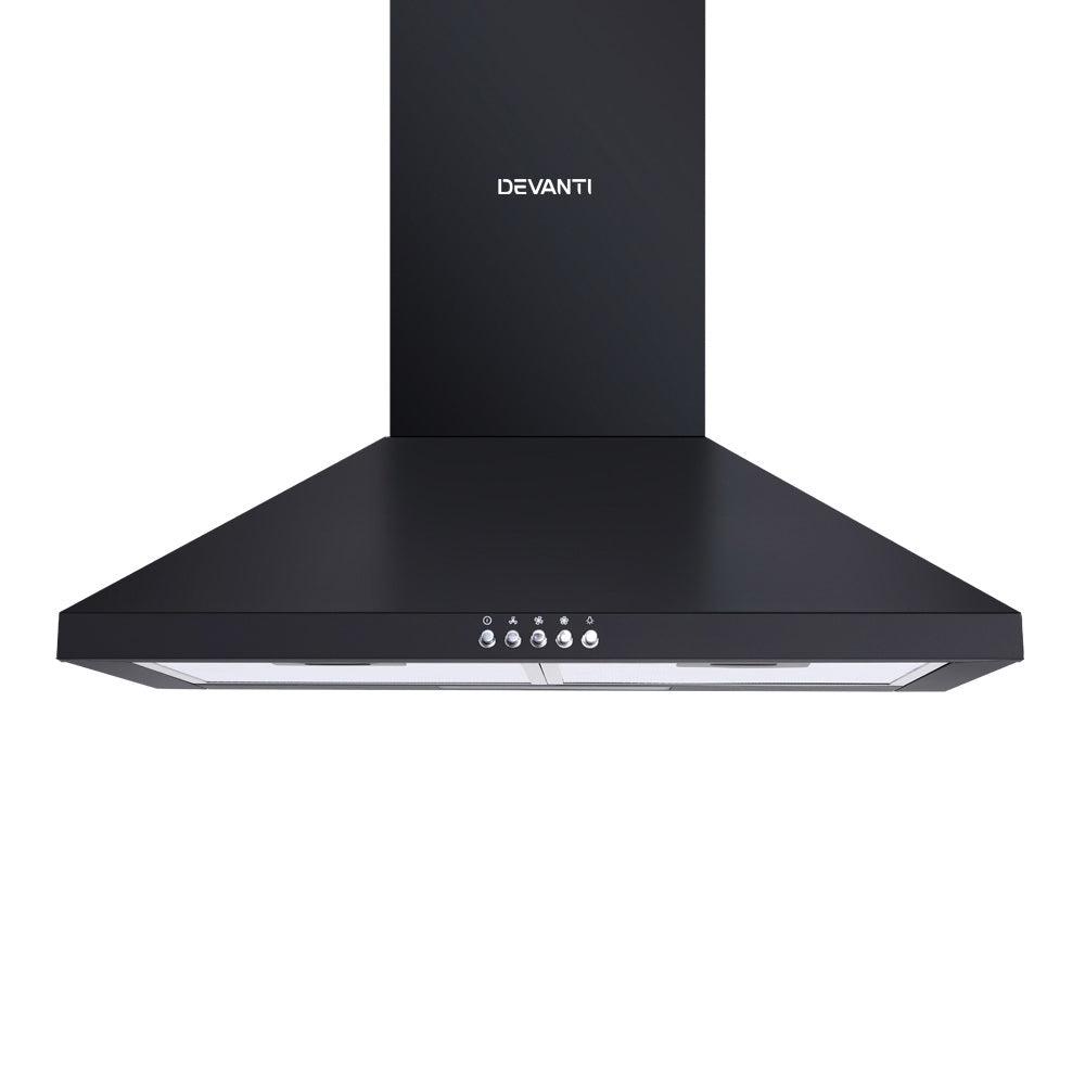 Buy Devanti 600mm Range Hood 60cm Rangehood Black discounted | Products On Sale Australia