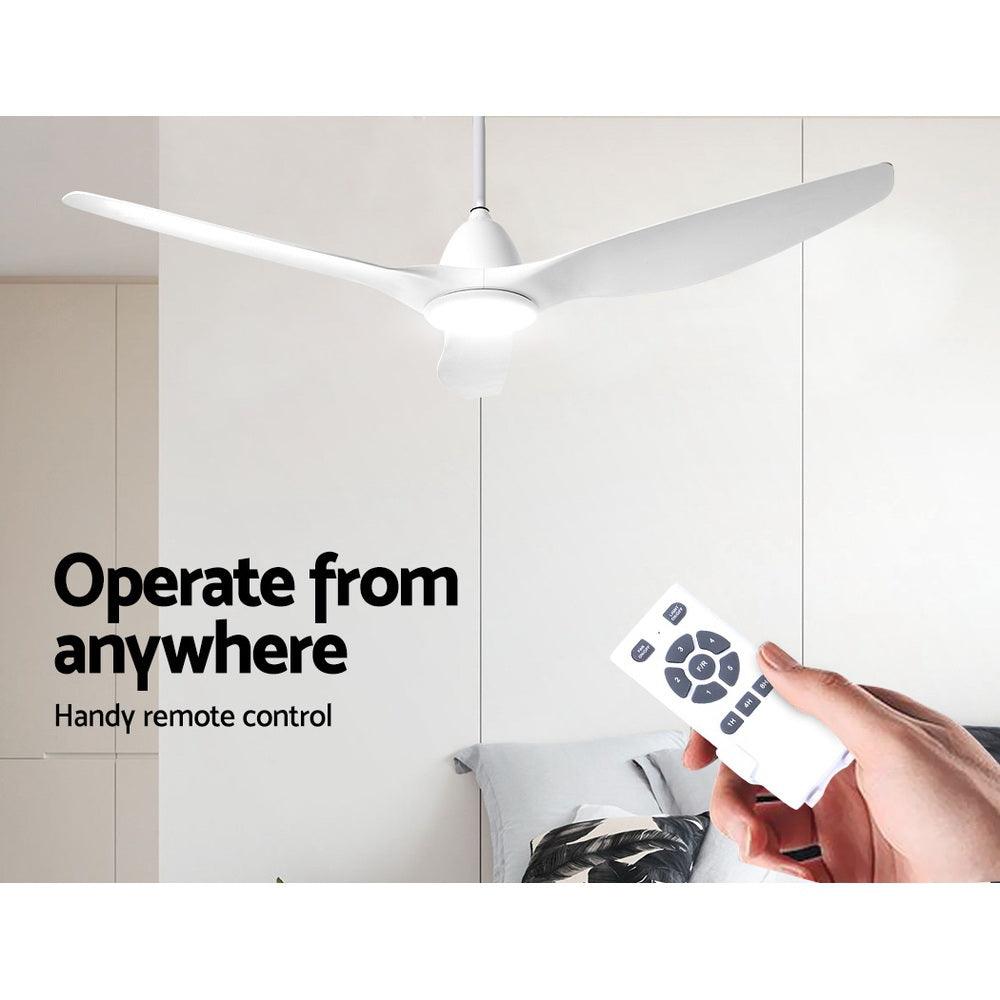 Buy Devanti 64'' Ceiling Fan DC Motor w/Light w/Remote - White discounted | Products On Sale Australia