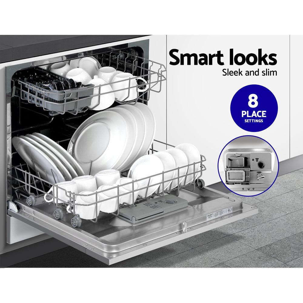 Buy Devanti 8 Place Settings Benchtop Dishwasher Sliver discounted | Products On Sale Australia