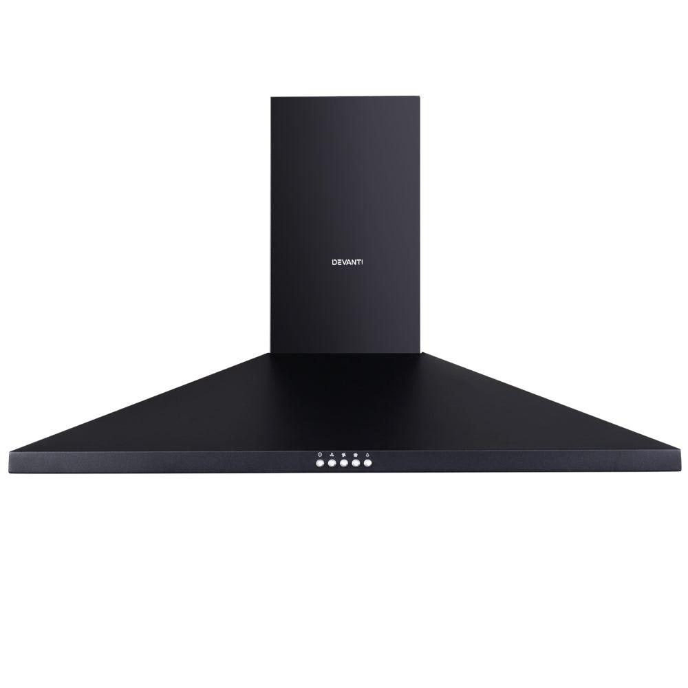 Buy Devanti 900mm Range Hood 90cm Rangehood Black discounted | Products On Sale Australia